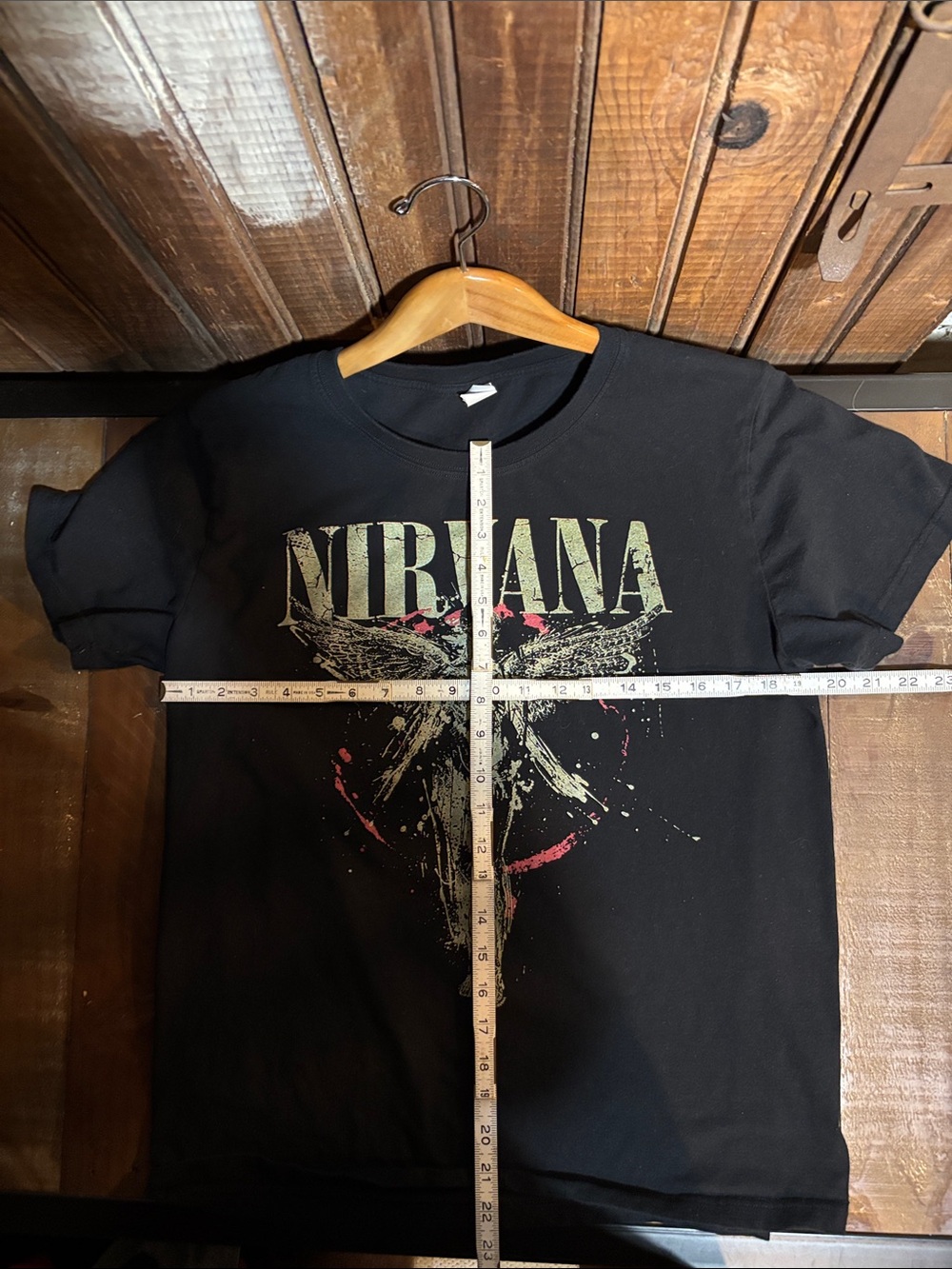 NIRVANA Black Graphic Tee with Cream and Pink Print - Picture 5 of 5